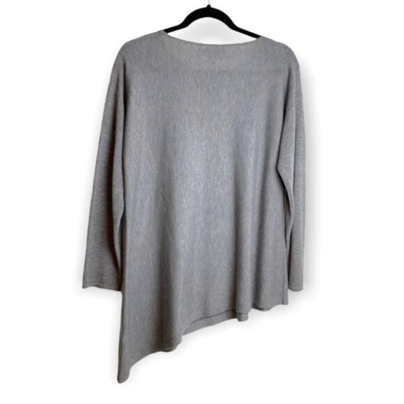Eileen Fisher Merino Knit Ballet Neck Top in Pewter - Picture 4 of 8